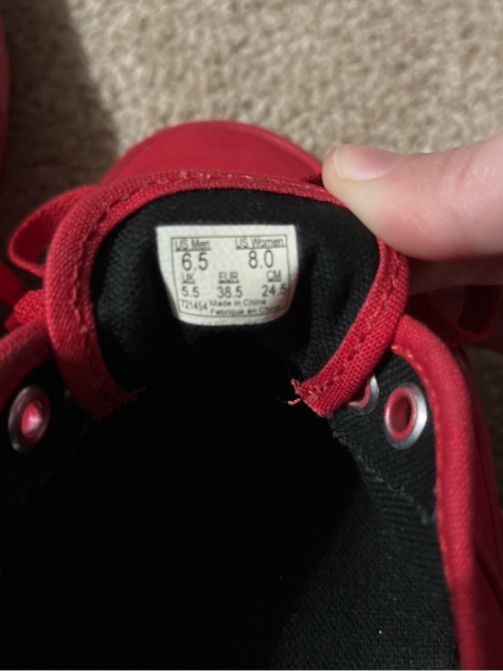Vans All-Red Classic Canvas Low-Top Sneakers - Picture 5 of 5